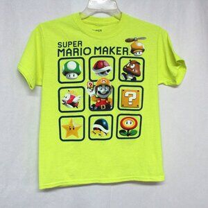 Boys Super Mario Maker Short Sleeve Tee Shirt XL 14-16